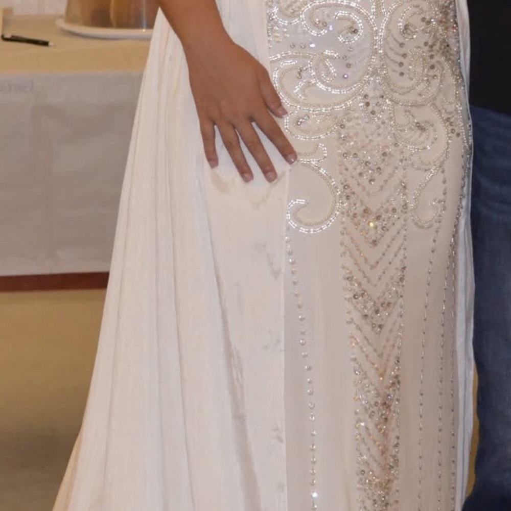 Elegant White Beaded Gown